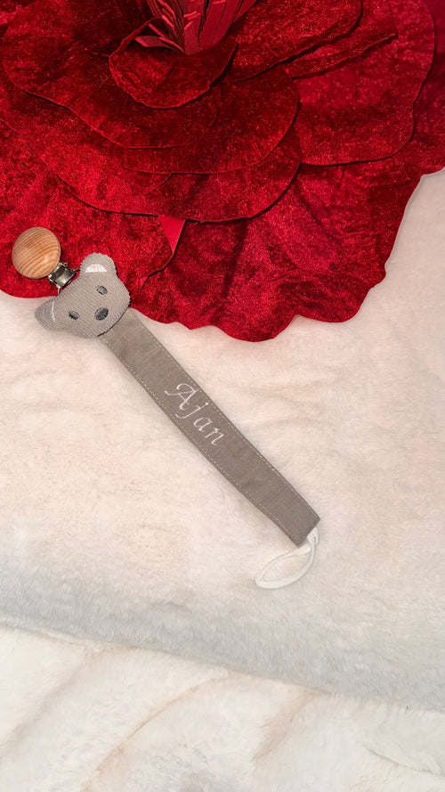 Schnullerkette aus Stoff mit Namen