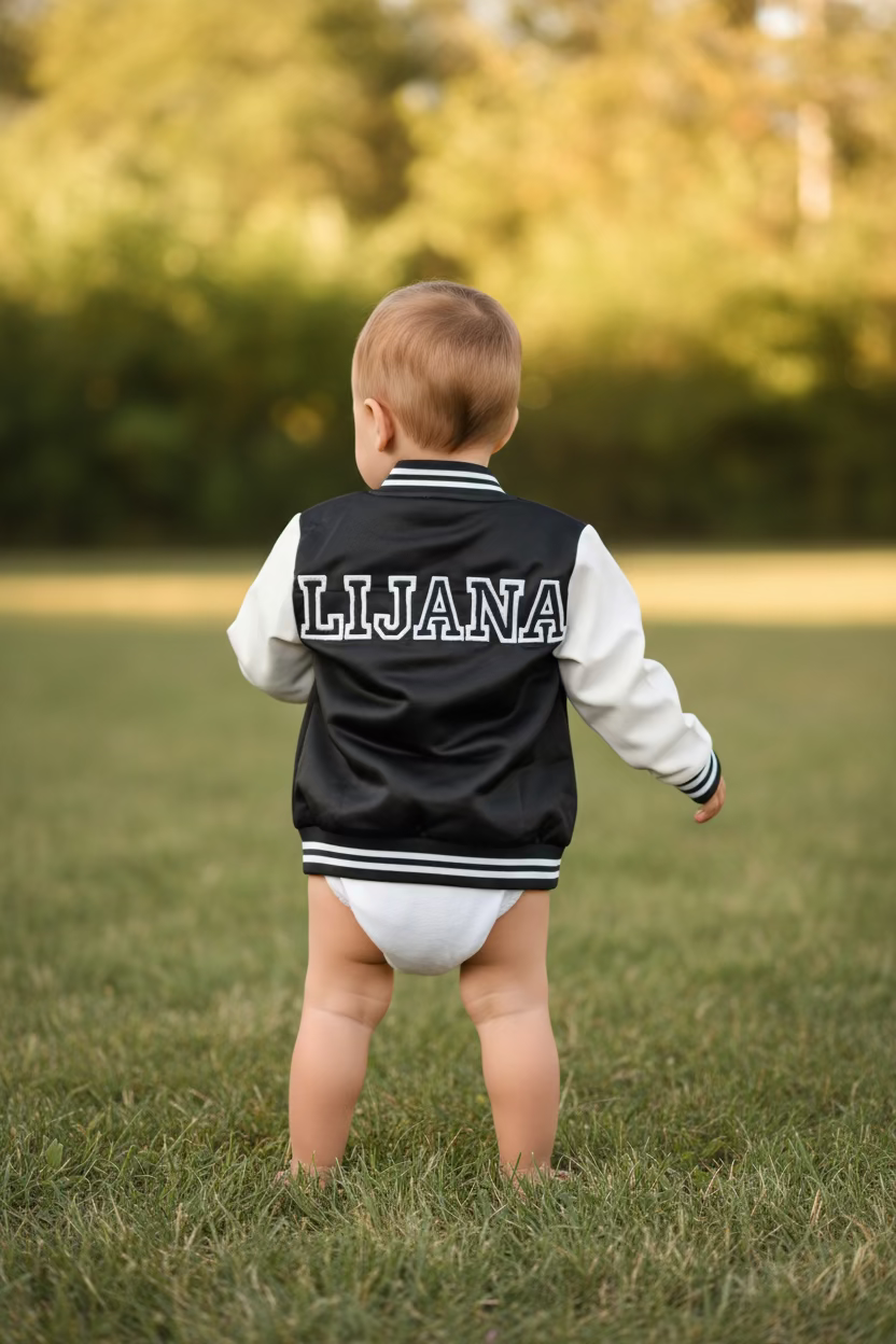 Giacca da baseball per bambini con nome e numero