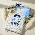 Geschenkset Babydecke + personalisiertes Anti-Roll-Kissen + Nachtlicht