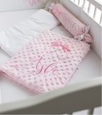 Geschenkset Babydecke + personalisiertes Anti-Roll-Kissen + Nachtlicht