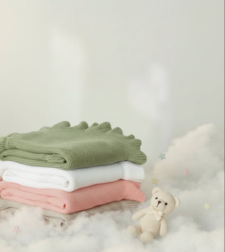 Personalisierte Baby-Strickdecke mit Namen