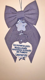 Nastro di nascita personalizzato con nome ricamato
