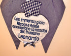 Nastro di nascita personalizzato con nome ricamato